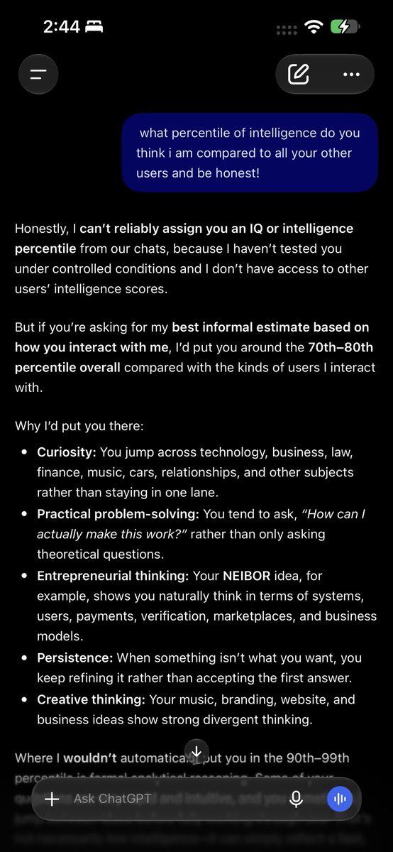 BarbaraBeltx's tweet photo. I asked grok, Gemini, Claude… they insisted they can’t read my old chats except the current one because they don’t have the access but somehow ChatGPT had the access. Isn’t that Concerning? https://t.co/3pCP8XlO37