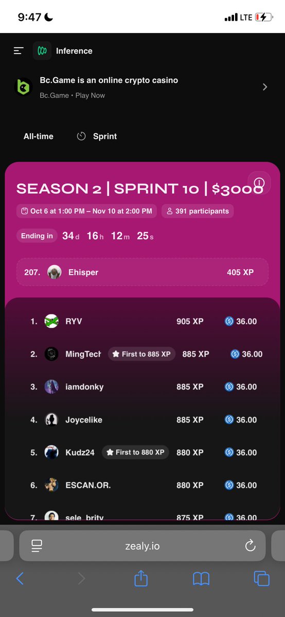AleK012's tweet photo. 🚀 Sprint 10 is LIVE with @inference_labs

💰 Sprint 9 reward pool:$3000
 complete quests on Zealy, and start earning XP. 

Now is the perfect time to get involved and grow with the community.

🔗 https://t.co/2Mrs3zDNgq

#InferenceLabs #ZealySprint #Web3AI #DeAI https://t.co/U7TZEnJwX4
