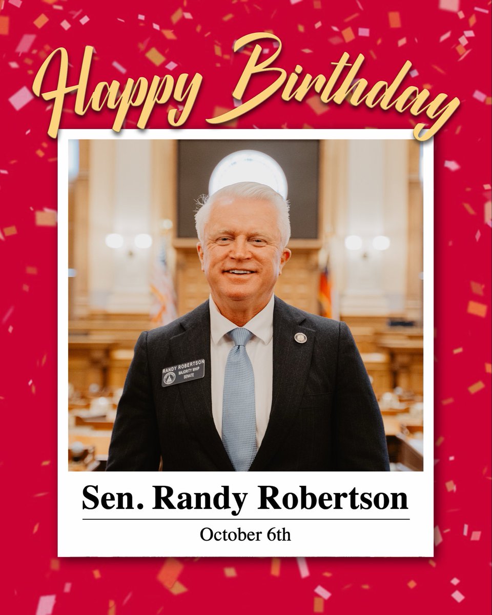 GASenateGOP's tweet photo. Happy Birthday Senator Randy Robertson! 

#gapol #georgia https://t.co/n4zueo1PLU