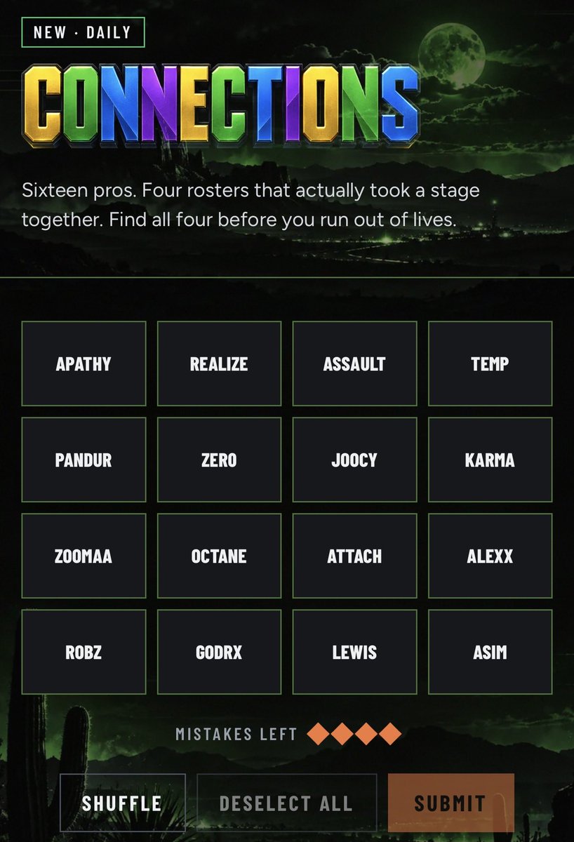 CDLMiniGames's tweet photo. COD Connections: find todays four rosters https://t.co/EURbTEZFSq