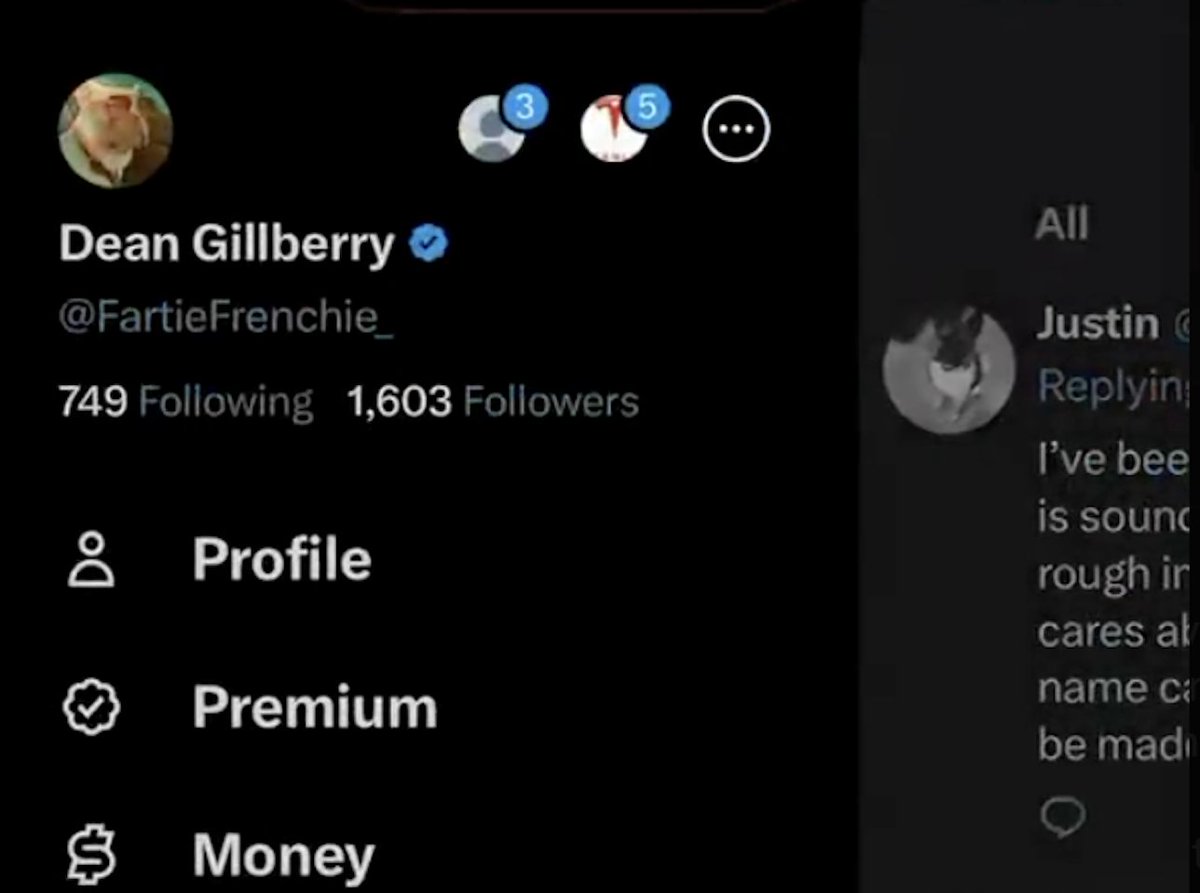 DudeOnR0ck's tweet photo. @FartieFrenchie1 Hold up. This is literally your own account and you're hate messaging yourself with it. You posted a screen recording of your three X profiles earlier remember. Please seek help! You need it. 

https://t.co/PZy83BJdko https://t.co/YhBqhpuTpM