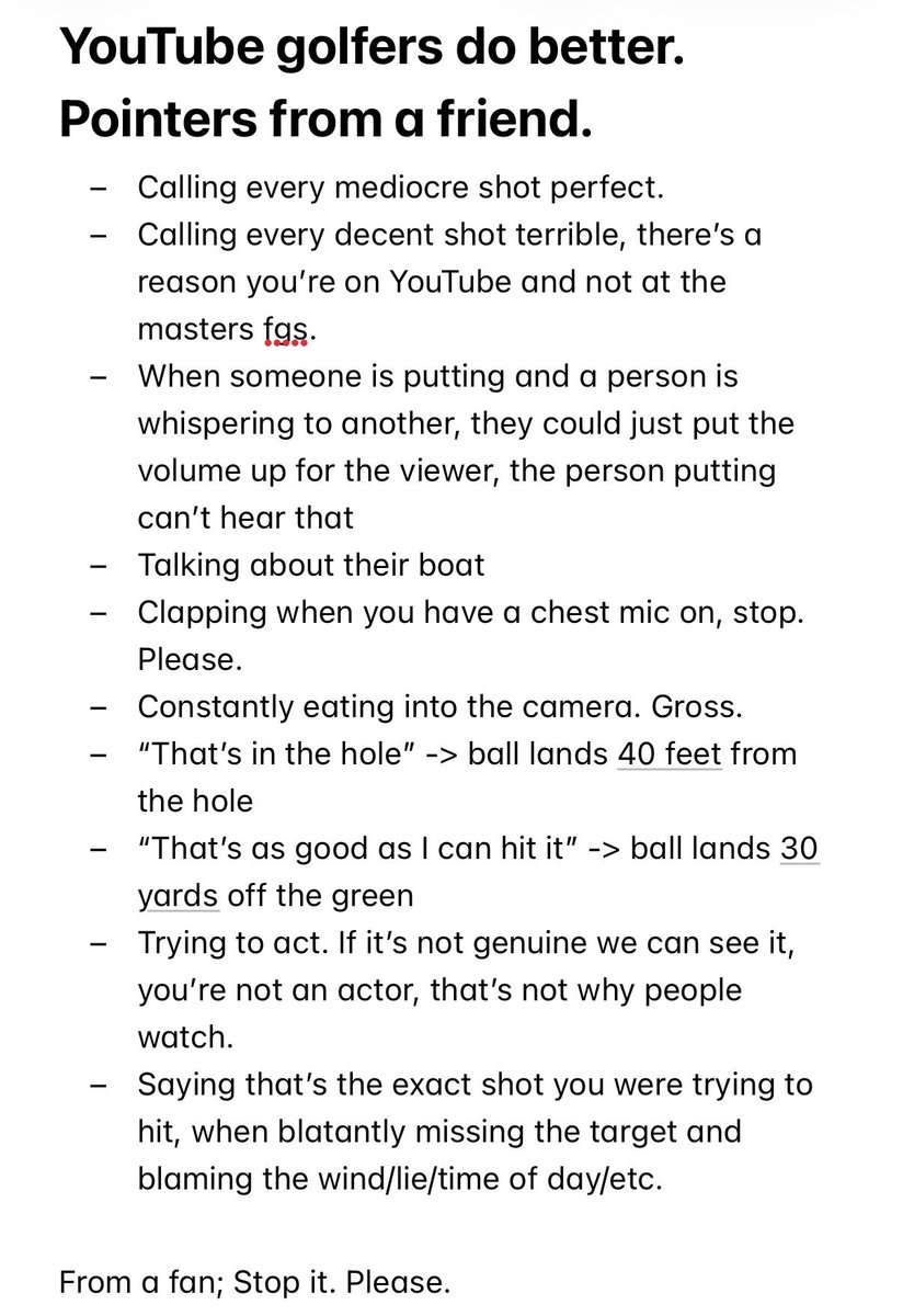 SCPromptive's tweet photo. … just a couple thoughts. Please tag any other YouTube golfers. Thank you, appreciate it. https://t.co/1yqyoFMdEQ