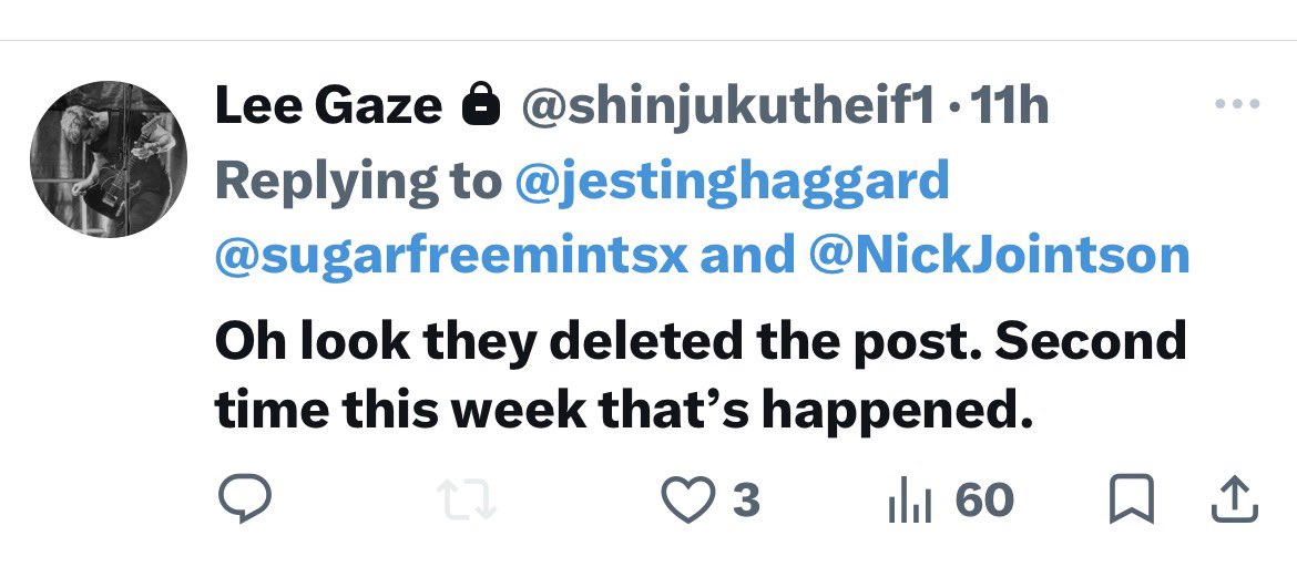 lan_Wxtkins's tweet photo. Nobody deleted anything, my account got banned. If you are going to defend yourself don’t do it with lies. You can see the post is from a suspended user. (ps stop being private so people can’t correct your illiteracy) #leegaze  #lostprophets @shinjukutheif1 https://t.co/jGackAGHf3