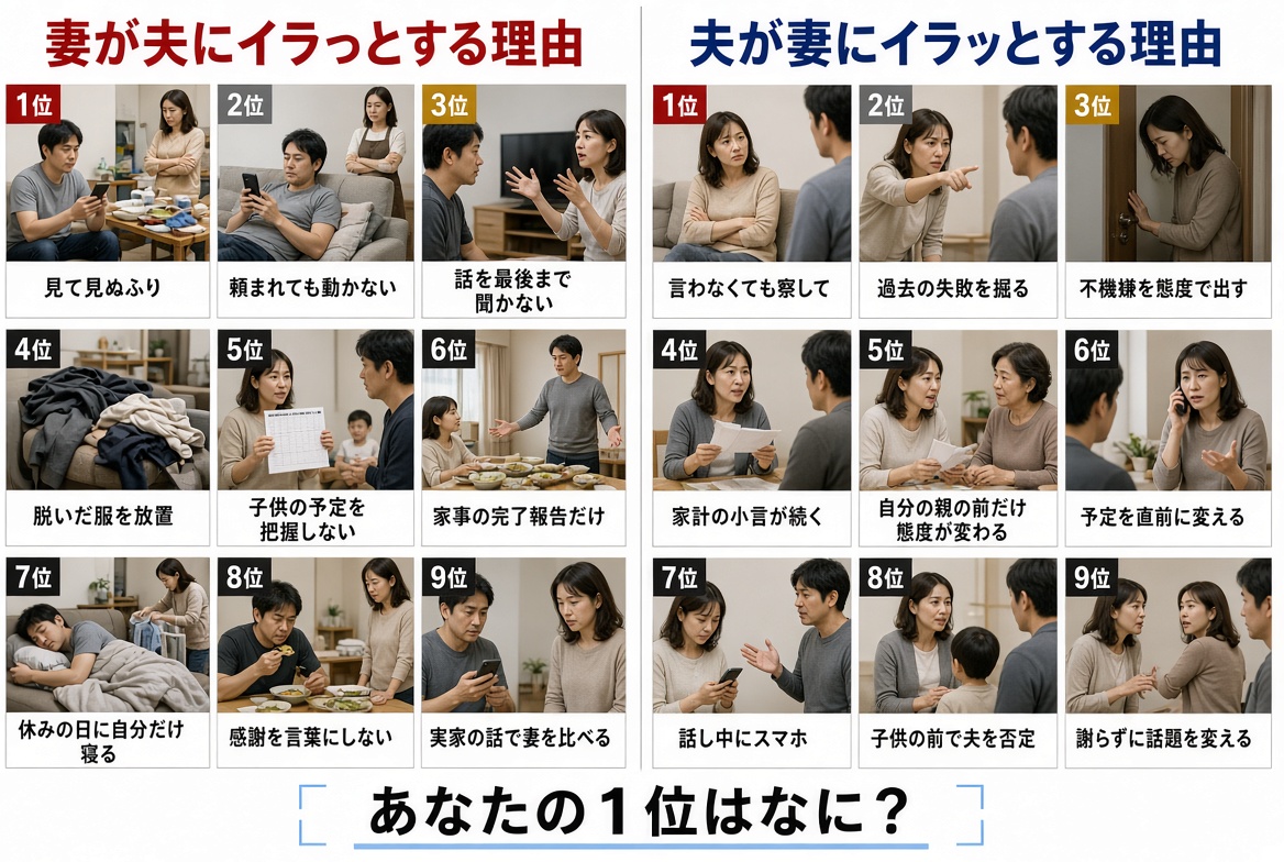 tuyoshi_ikusei's tweet photo. 夫婦喧嘩の理由これです。
あなたの1位はどれ？ https://t.co/iBp4Ba8dK9