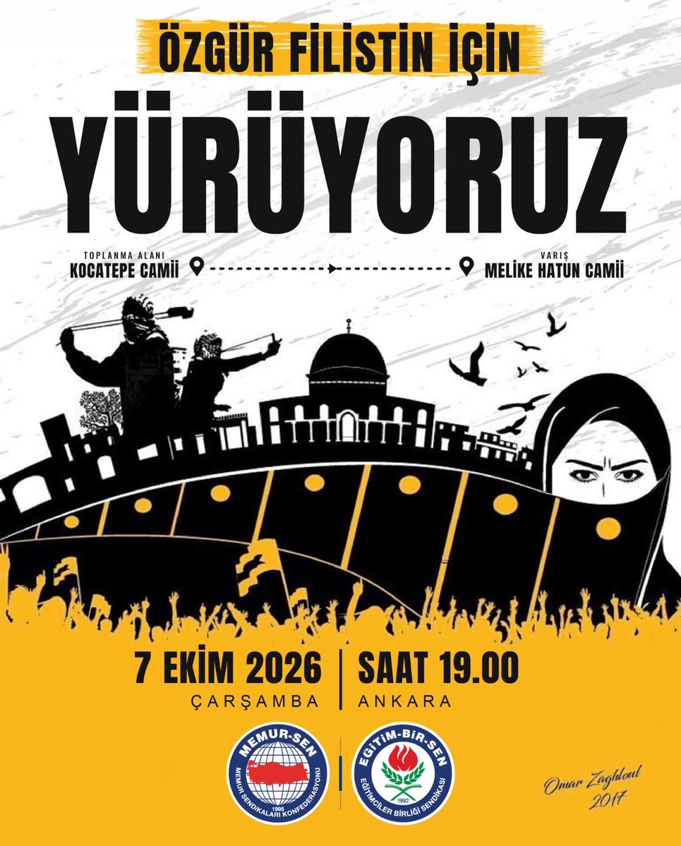 EgitimBirSen's tweet photo. İnsanlık onurunu ayakta tut
Çünkü sen insansın.

Özgür Filistin için yürüyoruz.
7 Ekim 2026/ Çarşamba /19.00 https://t.co/wELC0VChzm