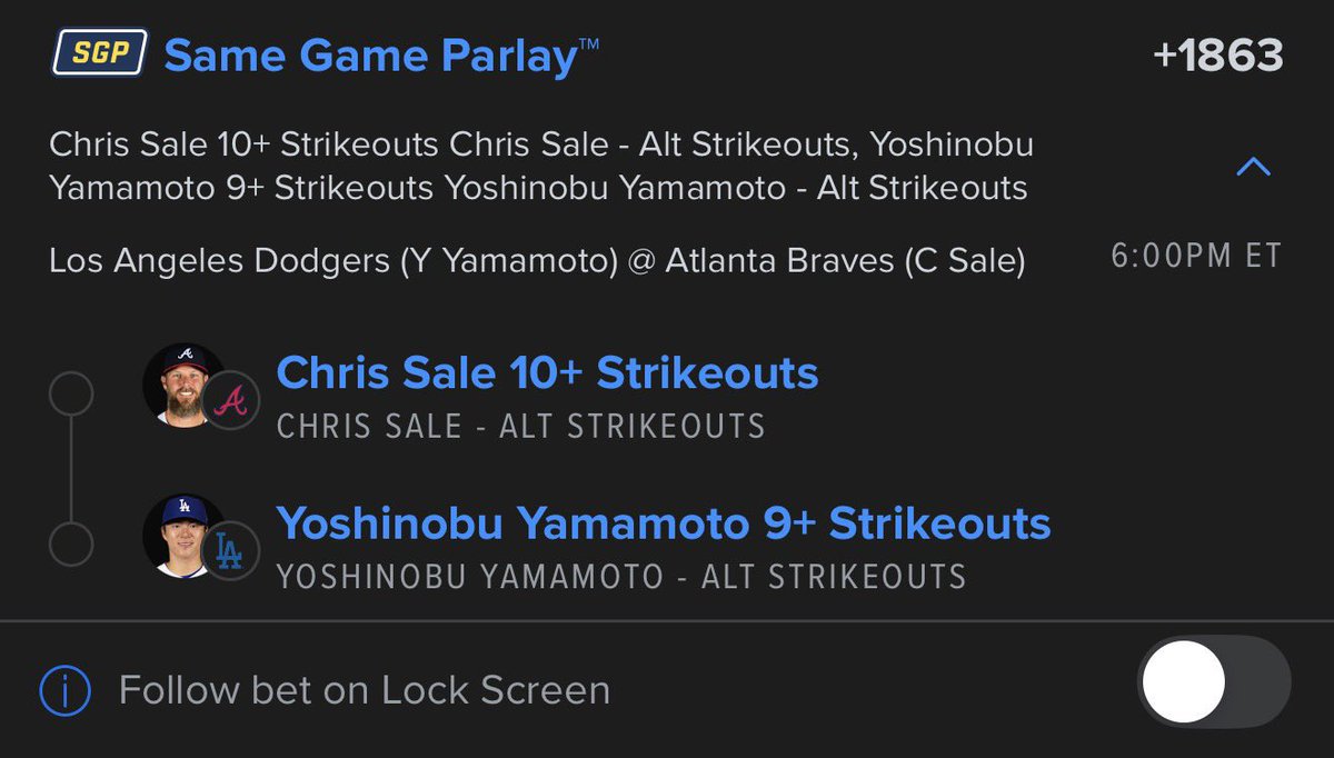 android_mas1's tweet photo. this just feels like it hits for some reason 

Next Slip Posted Already Link In My Bio

Chris Sale 10+ Strikeouts
Yoshinobu Yamamoto 9+ Strikeouts

#GamblingX #NFL #WCBB ⛹️| #NBA 🏀|#CBB 🔥 #Prizepicks 🔐| #PROPS | #POTD📋| #NHL 🏒 #CSGO 🔫|#WAKEANDCASH 💵#WNBA🏀| #mlb @Playbook https://t.co/MzosqnZdfT