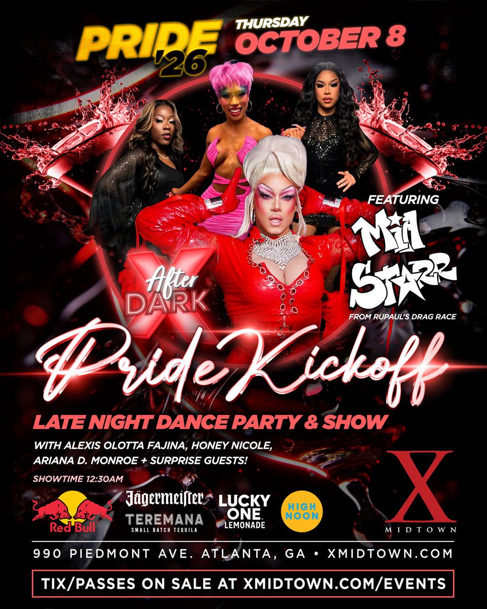 AtlantaGayEvent's tweet photo. Pride Weekend @ X Midtown

Thu, Oct 8th - Kick-Off / MIA STARR
Fri, Oct 9th - DJ ADAMUSIC
Sat, Oct 10th - DJ TRACY YOUNG
Sun, Oct 11th - Block Party / DJ DAVE AUDÉ

X Midtown
990 Piedmont Ave, Atlanta, GA 30309 https://t.co/GRrKuXpzwy