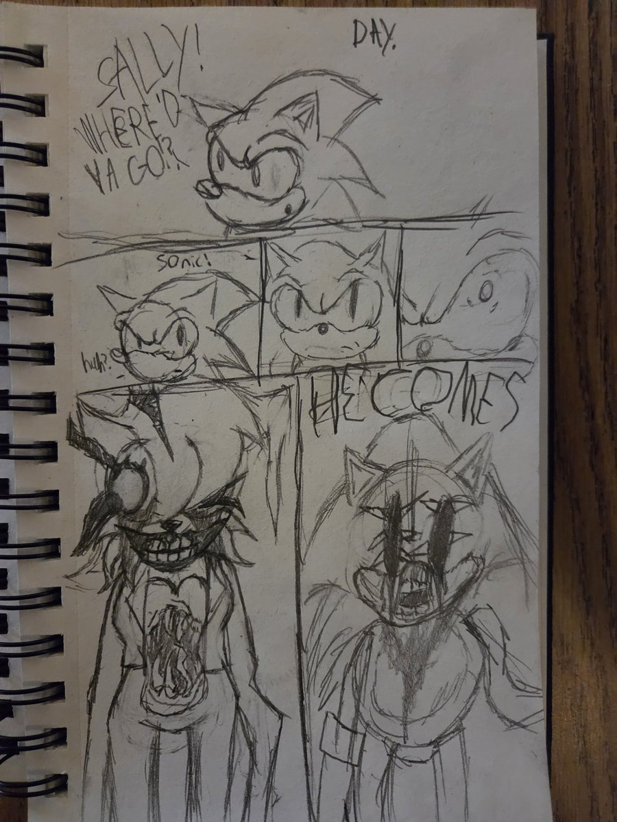 maize_the86093's tweet photo. EXETOBER Day 6 "HE COMES"
_______________________________
First time drawing anything Zalgo related, didnt do too much with it. #exetober #zalgo #sonic https://t.co/XkoEpfyeS1