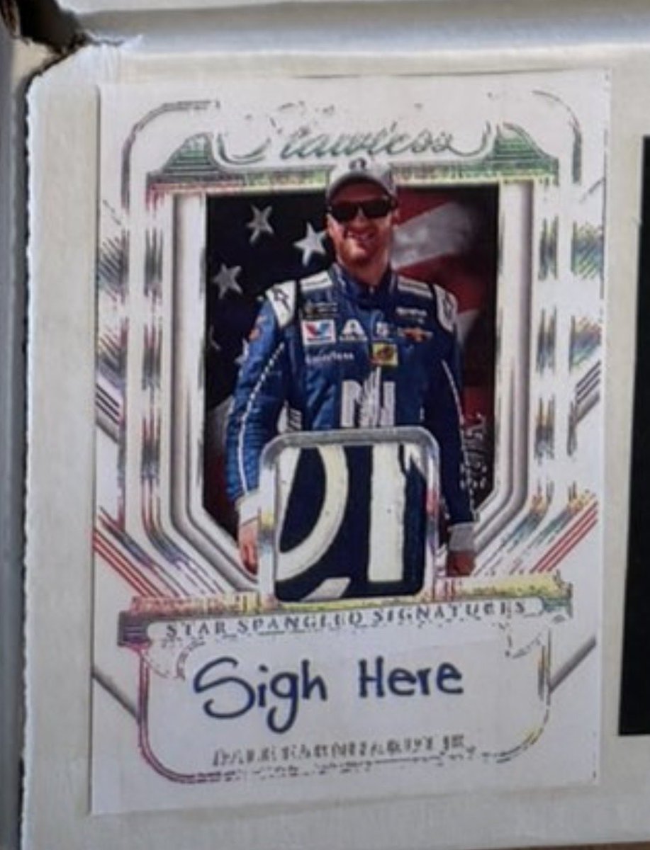 thigmoman's tweet photo. @DaleJr The new Sigh collection from Dale Jr https://t.co/OIpN0xOmdk