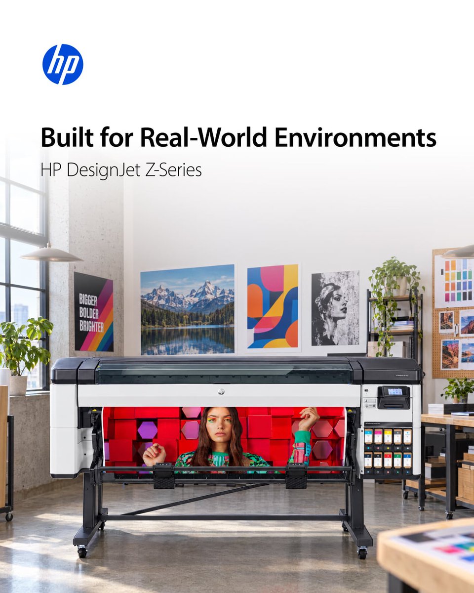 LexJet's tweet photo. The HP DesignJet Z Series combines professional image quality with straightforward operation, manageable maintenance, and application versatility for busy production environments. See what dependable production looks like. Read more. https://t.co/TKkdhLVgt6 https://t.co/MyILJRjBuE