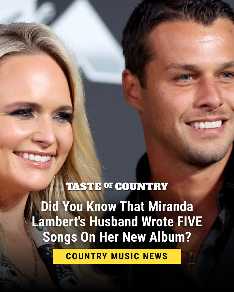 TasteOfCountry's tweet photo. Miranda Lambert's husband is a writer on "Snakeskin Boots," her duet with Ella Langley. And that's not all!

He actually co-wrote FOUR more tracks on her 'Crisco' album.

Brendan McLoughlin's interest in songwriting is blossoming! In 2024, he co-wrote a song of Lambert's called 'Dammit Randy.' Now, he's expanding his catalogue as a songwriter. 
https://t.co/6O52qPydMW