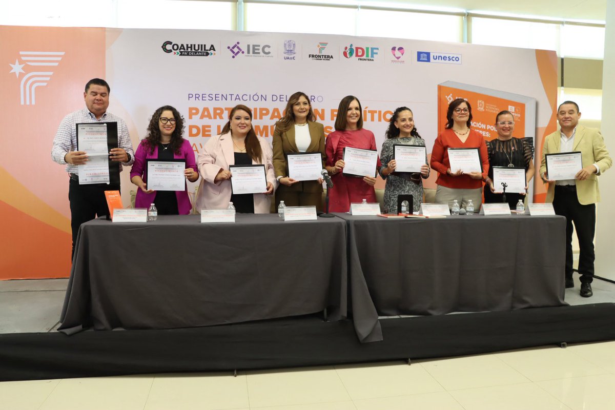 INECoahuila's tweet photo. 📙 En #Frontera, la Vocal Ejecutiva del #INECoahuila, Christian Viviana Escobedo Loya, participó como comentarista en la presentación del libro “Participación política de las mujeres: Avances y obstáculos”, organizada por el @IEC_Coahuila. https://t.co/EX32QXYXp1