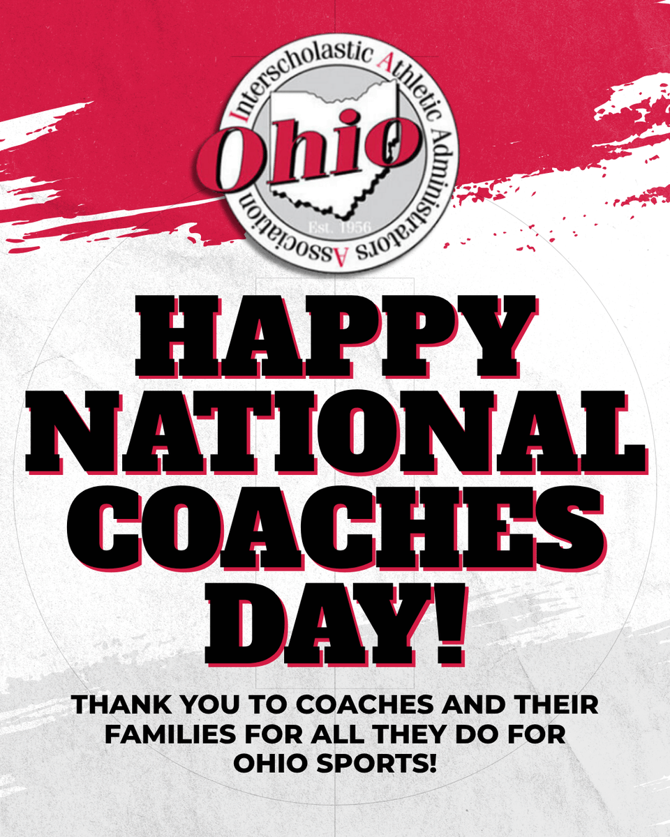 ohioiaaa's tweet photo. Happy National Coaches Day to all of the Ohio coaches!

Your dedication to our students and communities is greatly admired. Thank you for all you do! https://t.co/A3yO0QFxhE