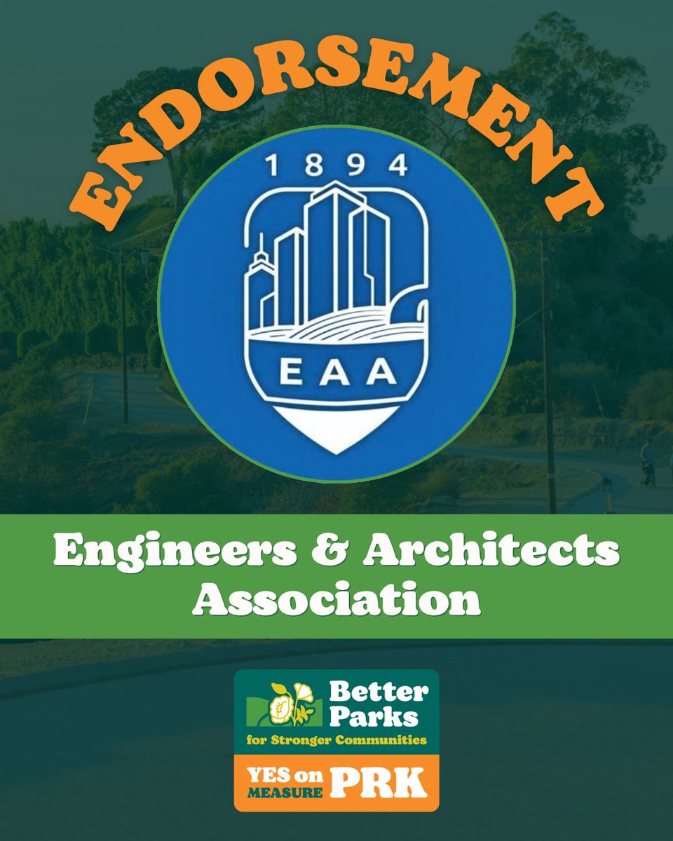 YesonMeasurePRK's tweet photo. Grateful to have the support of @EAAUnion, because they know that Measure PRK is essential to the future of L.A.’s parks system with no new taxes for working families! https://t.co/GYH7tn8UDP