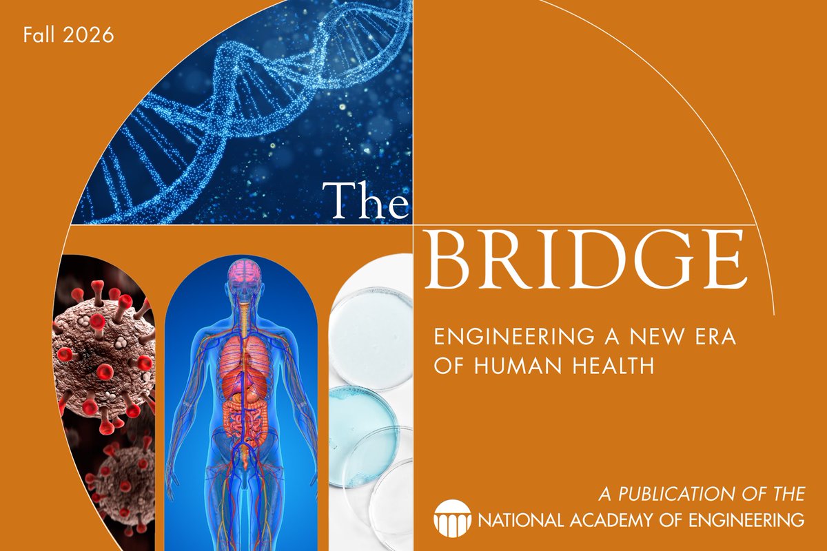 theNASEM's tweet photo. Engineering is redefining what’s possible in human #health.

The Fall 2026 issue of @theNAEng's The Bridge explores how #engineering and collaboration across disciplines can improve health across the lifespan.

Read: https://t.co/DN9GQlRwOn https://t.co/IUORuVzXM7