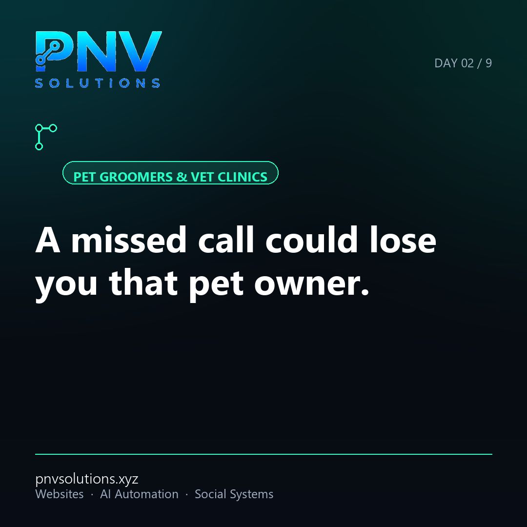 PNV_Solutions's tweet photo. A missed call could be a sick pet's owner deciding to call someone else. Online booking + a chatbot that answers while you're with a patient. First Month Free. https://t.co/jnka57X3eP #PNVSolutions #AlbuquerquePets https://t.co/2XX9hz1zlI
