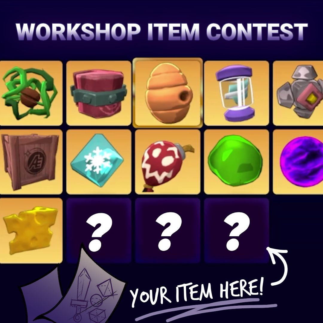 RivalsOfAether's tweet photo. Celebrate Workshop Launch with our Item Creation Contest! 🎉 Upload your coolest, craziest, or most fun item imaginable for a chance to get it added to the base game. 3 winners! Details below 👇 https://t.co/uNV3jH4QB2