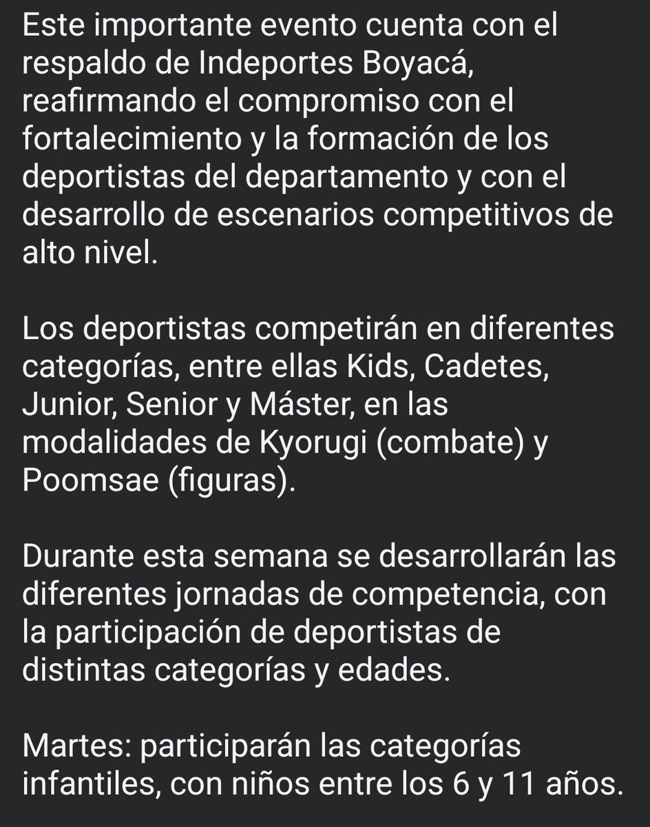 1anoticiass's tweet photo. El municipio de #Sogamoso, #Boyacá, es escenario de la cuarta edición del Kids World Open Taekwondo Champioships, que se desarrolla del 5 al 11 de octubre, con el apoyo de @Indeportesboy y la Liga de Taekwondo de Boyacá. https://t.co/0p7P462Jv5