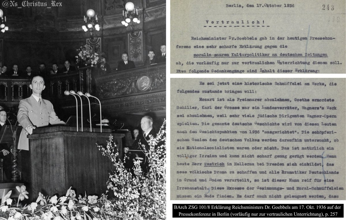 Ns_Christus_Rex's tweet photo. 𝐆𝐎𝐄𝐁𝐁𝐄𝐋𝐒 𝐀𝐍𝐃 𝐂𝐇𝐀𝐑𝐋𝐄𝐌𝐀𝐆𝐍𝐄

Source: BArch ZSG 101/8 Erklärung Reichsministers Dr. Goebbels am 17. Okt. 1936 auf der Pressekonferenz in Berlin (vorläufig nur zur vertraulichen Unterrichtung), p. 257 https://t.co/PbENTSEvm0