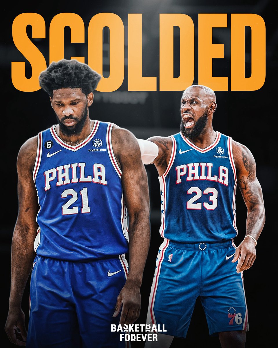 bballforever_'s tweet photo. LeBron James reportedly SCOLDED Joel Embiid for showing up a few minutes late to the 76ers practice according to Mike Breen 🤬

LeBron already bringing leadership and accountability into the locker room ⚔️

(h/t @WITNESSKJ) https://t.co/WP9MP9RXav