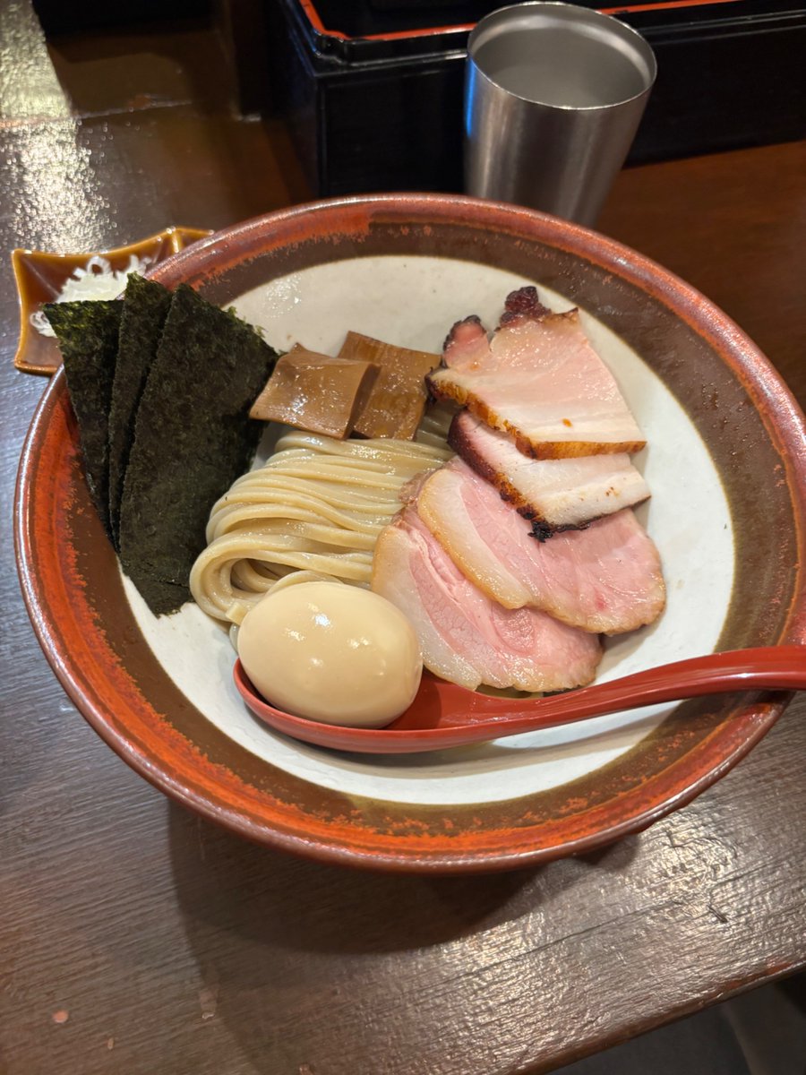 nakazawaseimen's tweet photo. 先日、中沢製麺特製麺を使用してくださってる江古田の「長男、ほそのたかし」さんに伺ったので特製つけ麺☺️

チャーシューなど具材まで最高なつけめん、すごく美味しかったです❗ https://t.co/Zhh5oYWDQk