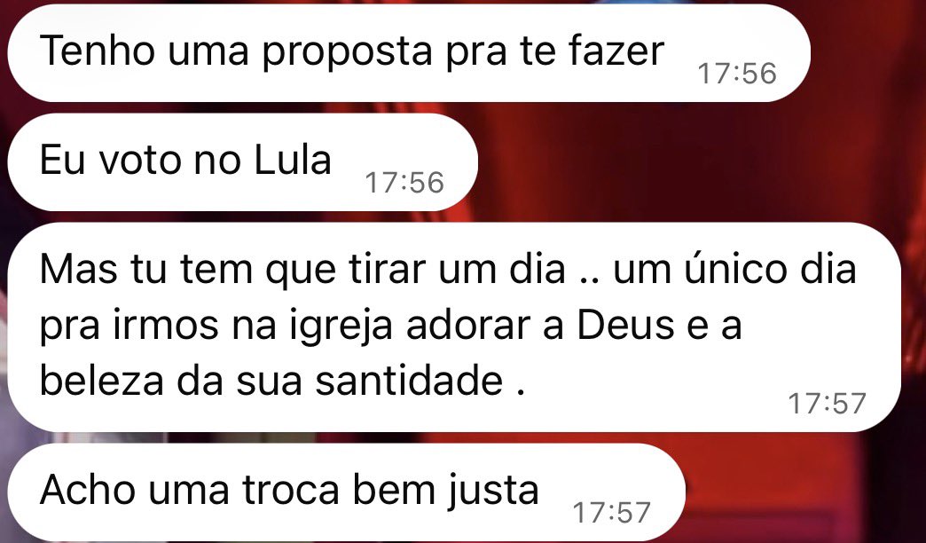 lovatocommander's tweet photo. e essa proposta que recebi aqui pra virar um voto pro lula… aceitariam? https://t.co/d1MJee20gf