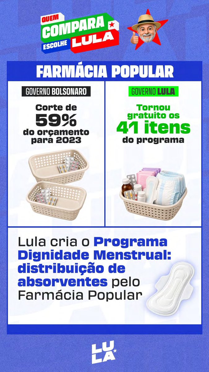 bartiramoreira's tweet photo. QUEM COMPARA VOTA LULA!
#FANDOMSCOMLULA https://t.co/vi5xzDk7KV