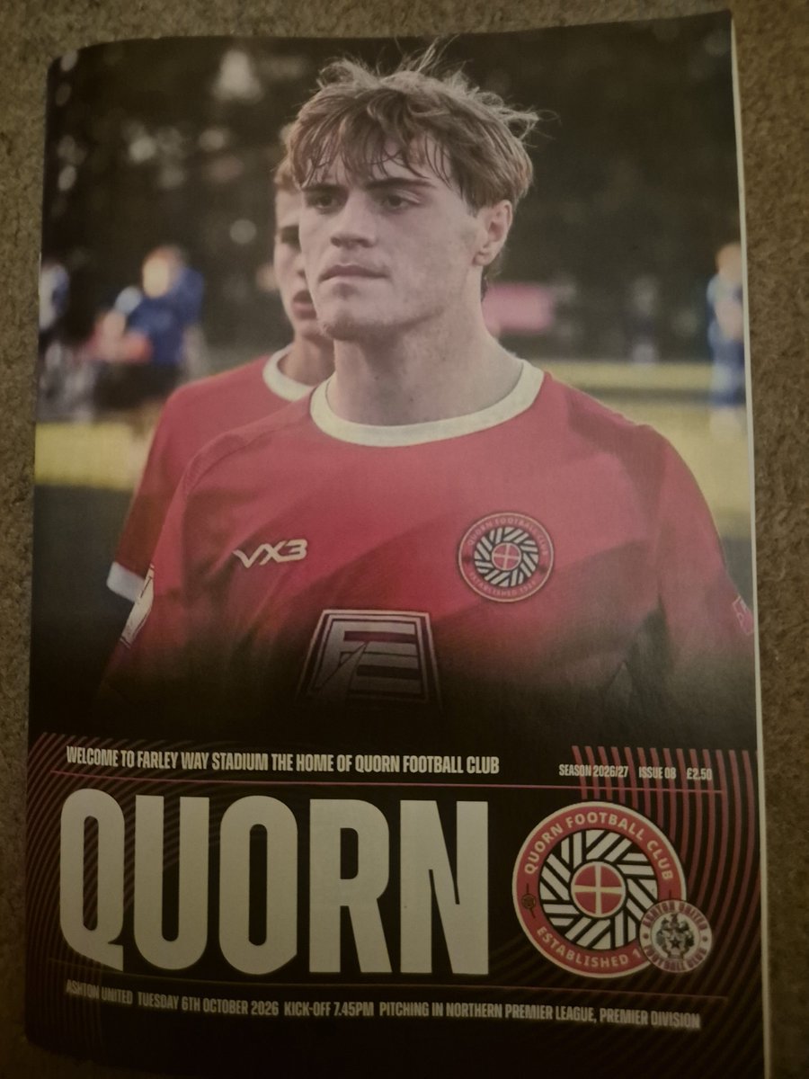 Nickthebee36's tweet photo. @QuornAFC v @AshtonUnitedFC in the NPL tonight. Thoroughly entertaining match between 2 teams on the front foot throughout. Ashton took a 2 goal lead before Quorn pulled 2 goals back. Final score 2-2 in front of 301, great game🙂⚽️ @NonLeagueCrowd @NLprogs https://t.co/arAxVDvQsH