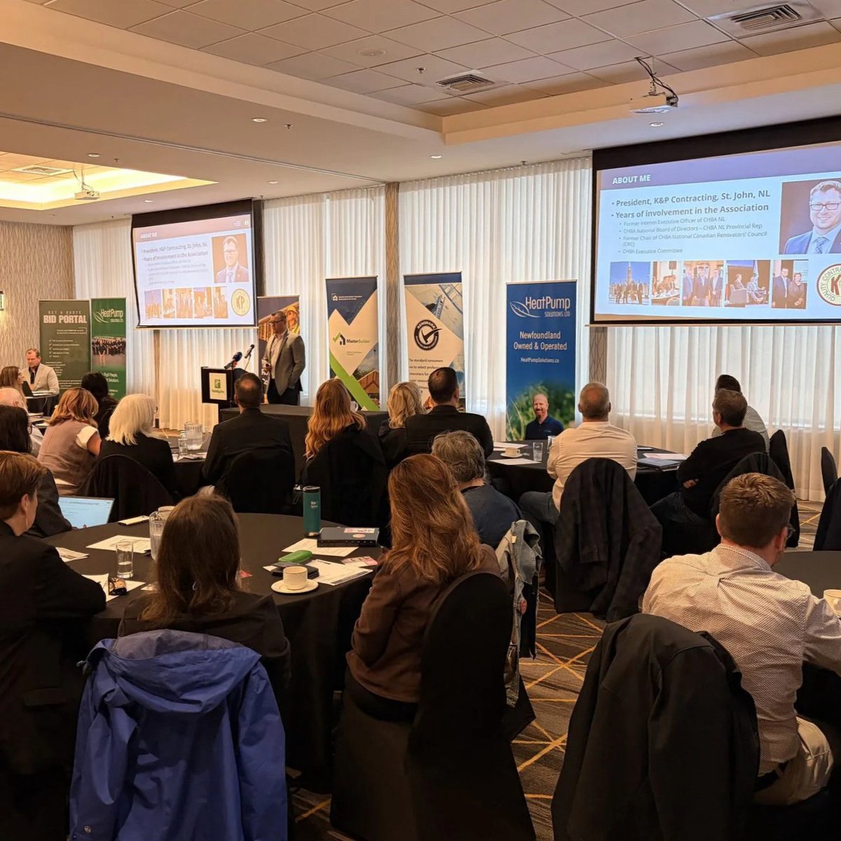 CHBANational's tweet photo. CHBA President Curtis Mercer was in St. John’s this week with @CHBA_NL, speaking at the 2026 Building Excellence and Residential Growth (BERG) Awards over the weekend and taking part in the association’s annual Housing Forum today.

At the Housing Forum, Curtis spoke about CHBA’s advocacy on behalf of members and the rising cost of construction, including measures that can help reduce costs without compromising safety.

The forum also included discussions on growing the skilled labour force, reducing red tape, and making it more affordable to build homes.

Read more:
https://t.co/w4M7BLv9ck

#CHBA #ResidentialConstruction #HomeBuilding
