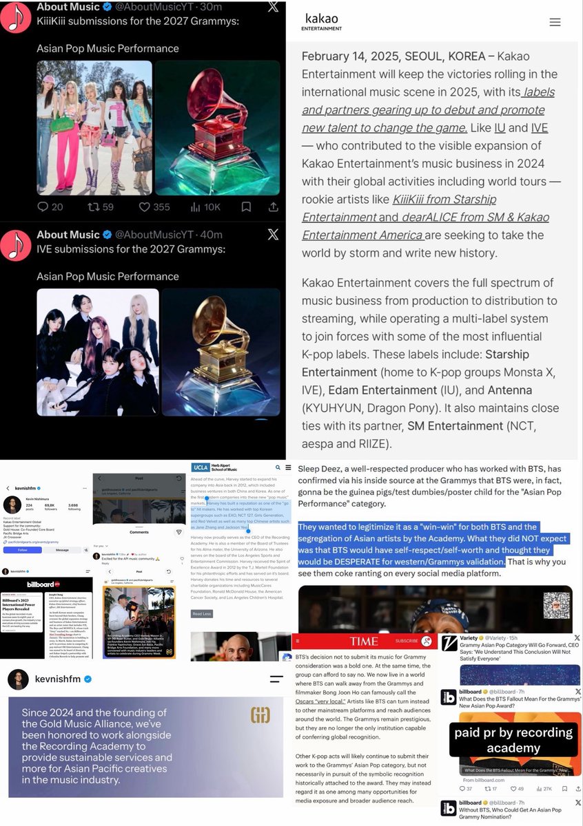 thiskwave's tweet photo. لاحظ الناس أن معظم المتقدمين تقريبًا لفئة أفضل موسيقى بوب آسيوية في جوائز غرامي كانوا فنانين تابعين لشركة كاكاو، التي يُقال إنها كانت من الجهات المستثمرة في تأسيس الفئة، وكان من المتوقع أن تضفي BTS الشرعية عليها بمشاركتها. لكن BTS فاجأتهم بعدم التقديم للفئة أصلًا. https://t.co/G27Nfz6G50