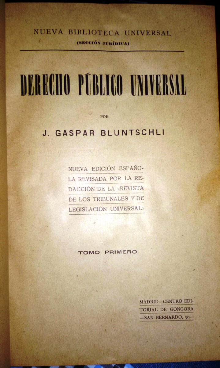 TC_EL_ALMACEN's tweet photo. DERECHO PÚBLICO UNIVERSAL 2 VOLS. PLENA PIEL (BLUNTSCHLI. ED. DE 1917) SIN USAR https://t.co/M9SmehpOvs a través de @todocoleccion #Bluntschli #Derecho #DerechoPúblico https://t.co/xfxekLSg9s