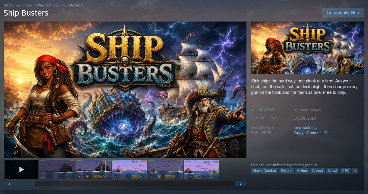 ShipBustergame's tweet photo. 🏴‍☠️ ONLY 2 DAYS TO GO!

Our Discord Captains have been busy testing the beta. 

On October 8th, everyone can play the FREE Ship Busters demo on Steam—no key or Discord required! 💥

Wishlist: https://t.co/ifHp76gkRY

#ShipBusters #IndieGame https://t.co/7JTvSpgfM4