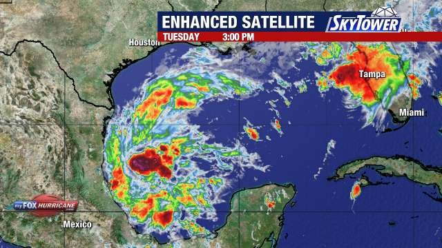 PaulFox13's tweet photo. The long stretch of no hurricanes in the Atlantic is about to come to an end. Unfortunately, the streak will likely end with a landfalling hurricane in the United States.
The area of showers and thunderstorms in the southwestern Gulf has become better organized and has developed a closed circulation so we now have the ninth tropical depression of the season.
The storm will drift to the east before being picked up by a developing trough over Texas and a building ridge east of Florida. The turn to the north means portions of the northern Gulf coast will see direct impacts from what should be Hurricane Isaias.
Conditions in the short term favor intensification, with some reliable models showing the storm becoming a major hurricane before landfall Friday night/early Saturday. Strong vertical wind shear could weaken the storm as it approaches the northern Gulf coast, but we are still looking at an impactful event. The only impacts to central Florida will be an increase in swells along our west coast along with more showers and thunderstorms.