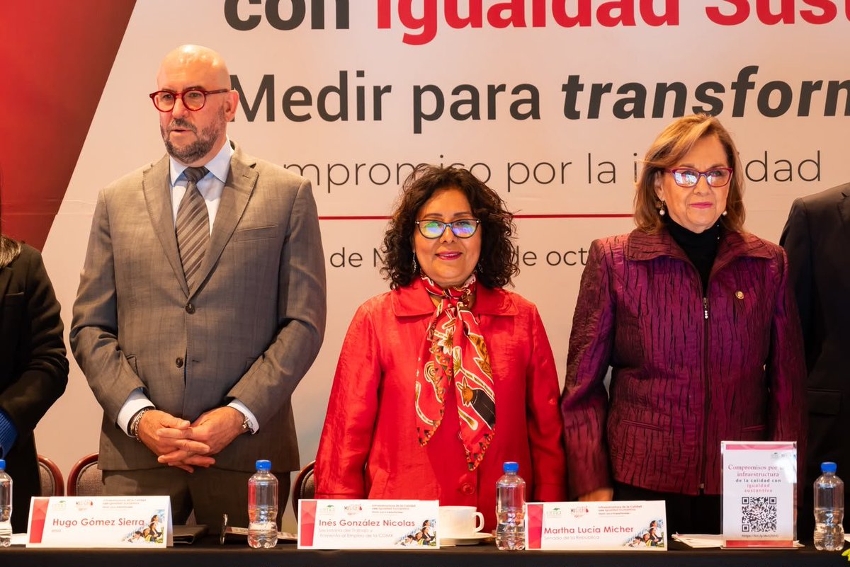 Ines_GONI's tweet photo. Tuve el gusto de participar en el diálogo "Por una infraestructura de la calidad con Igualdad Sustantiva", presentado por @mujeres_snic y @ema_ac. En este espacio destaqué la importancia de transitar hacia una normatividad del trabajo con perspectiva de género para reducir las desigualdades laborales.

Pusimos sobre la mesa la relevancia de promover ambientes laborales libres de discriminación y violencia, garantizando entornos de trabajo seguros y saludables con condiciones equitativas e inclusivas. 

En la Ciudad de México la transformación avanza en materia de igualdad sustantiva y espacios de trabajo más justos.

#CapitalDeLaTransformación #UtopíaLaboral