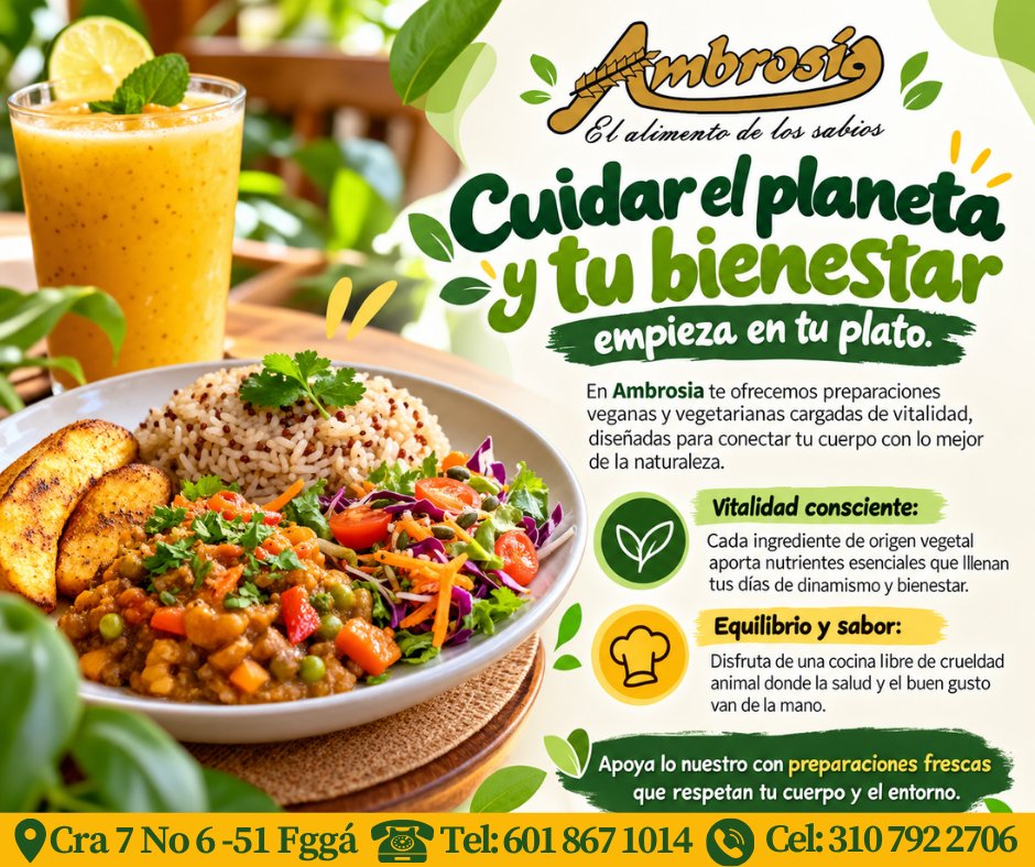 Latinosradion's tweet photo. El alimento de los sabios. Expertos en comida vegetariana y vegana en Fusagasugá con mas de 30 años de experiencia. Visítanos en Cra 7 # 6-51, Fusa o llámanos 310 792 2706 domicilios al 310 792 2706. #LatinosOnline #latinosonlineradio #fusagasuga #fusagasugacundimamarca #fusa https://t.co/irpA669U5C