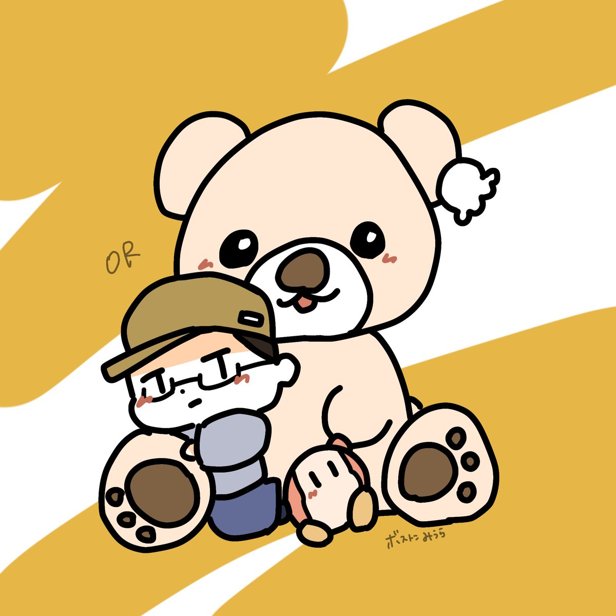 ovenrenji's tweet photo. お家に居るくまさんらしく描きました！
名前は「ボストン三浦」だって🧸
ぬいぐるみに名前つけると愛着わくよね🫶

#ゆるい絵   #illustration
#絵描きさんフォロバ１００ https://t.co/5qXD23xpd0