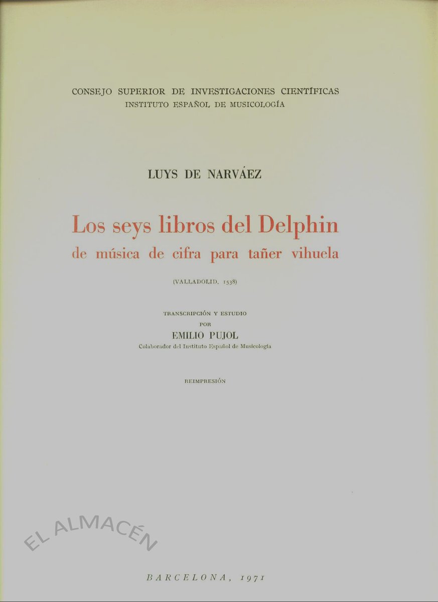 TC_EL_ALMACEN's tweet photo. LOS SEYS LIBROS DEL DELPHIN (LUYS DE NARVAEZ) - 1971 - SIN USAR, EMBALAJE ORIGINAL https://t.co/hSYeYINXDM a través de @todocoleccion #LuysDeNarvaez #Música #MúsicaAntigua #Vihuela https://t.co/fjkBVhLvmQ