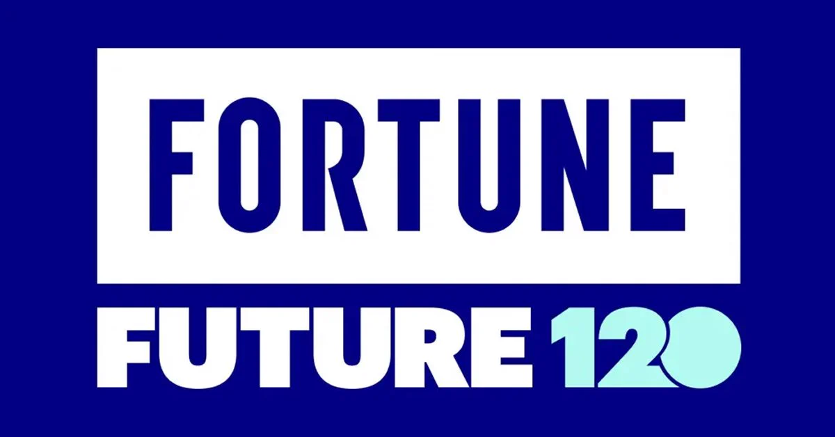Blue and white graphic featuring the text "FORTUNE FUTURE 120.