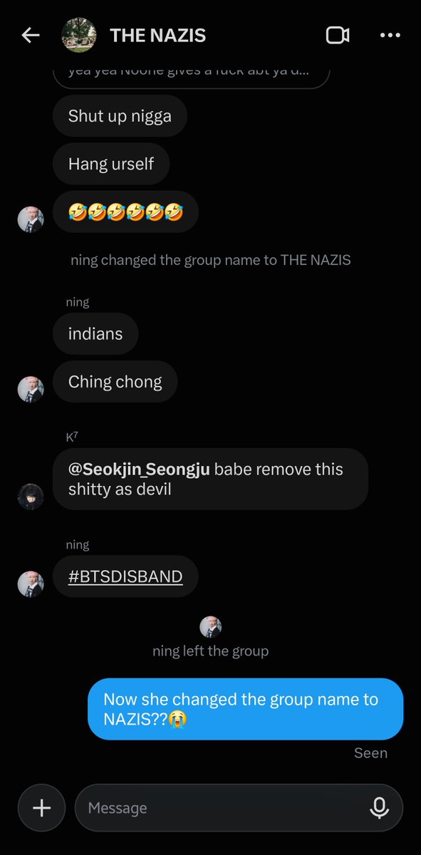 Seokjin_Seongju's tweet photo. 🚨Hey Guys,Attention 🚨
User @joonieoreo is a setup acc she was in my gc. She threatened Army's. Called our Fandom retarded and p@dos. And Called us Nazis. Also used the #Btsdisb@n. Downgrad Indians. Many Armys have already blocked her. So if you're in her gc leave  block&amp;report. https://t.co/4tDbB5siMY
