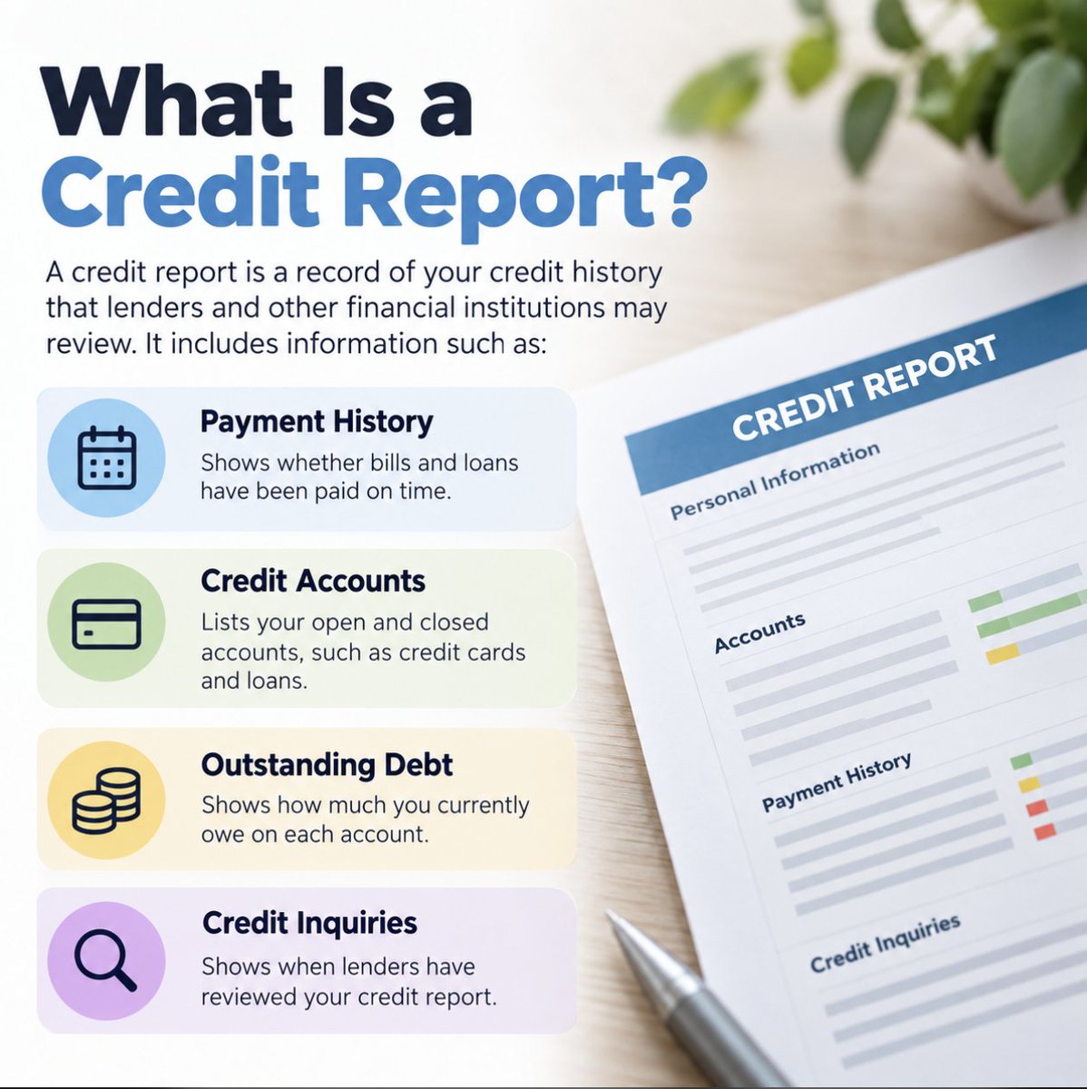 SimpleFastLoans's tweet photo. When was the last time you checked your credit report?

It shows lenders details like your payment history, accounts, debts, and credit inquiries. Reviewing it can also help you catch potential errors.

Learn what to look for:
https://t.co/q7wTYqjJjv
#CreditScore #PersonalFinance https://t.co/Z66aODRfeb