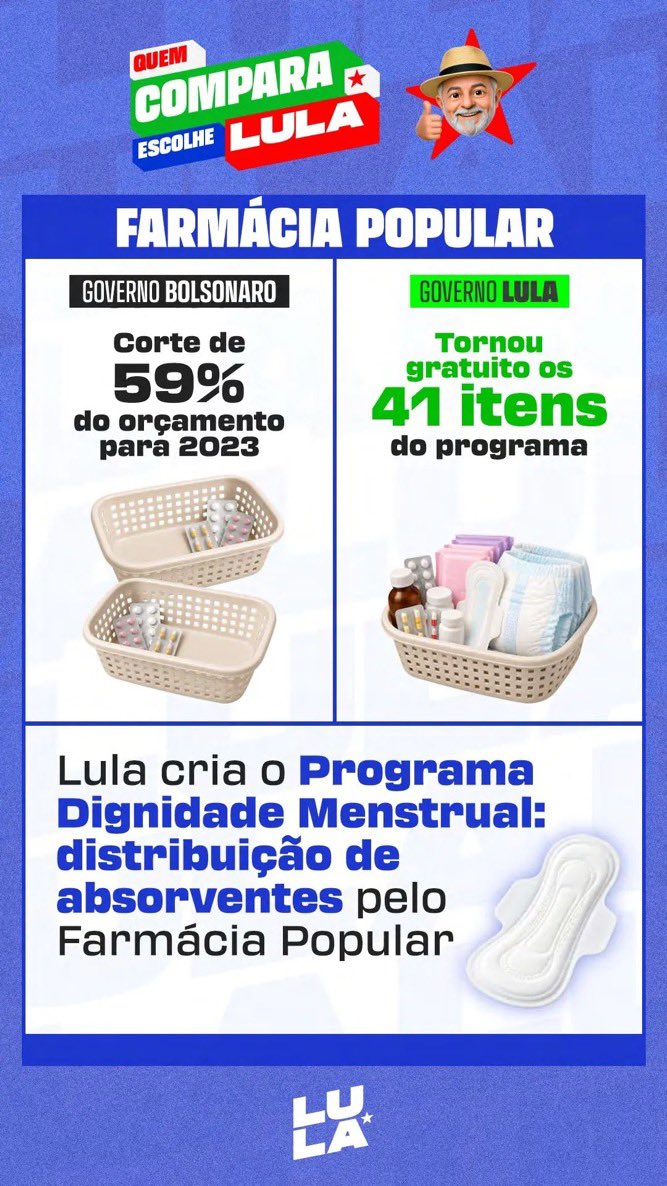 adeleonlinecom's tweet photo. QUEM COMPARA VOTA LULA! ⭐️

Compare as informações, confira as fontes e tire suas próprias conclusões antes de votar.

#FandomsComLula #Eleições2026 #EleNão https://t.co/1IgXS7YD5m
