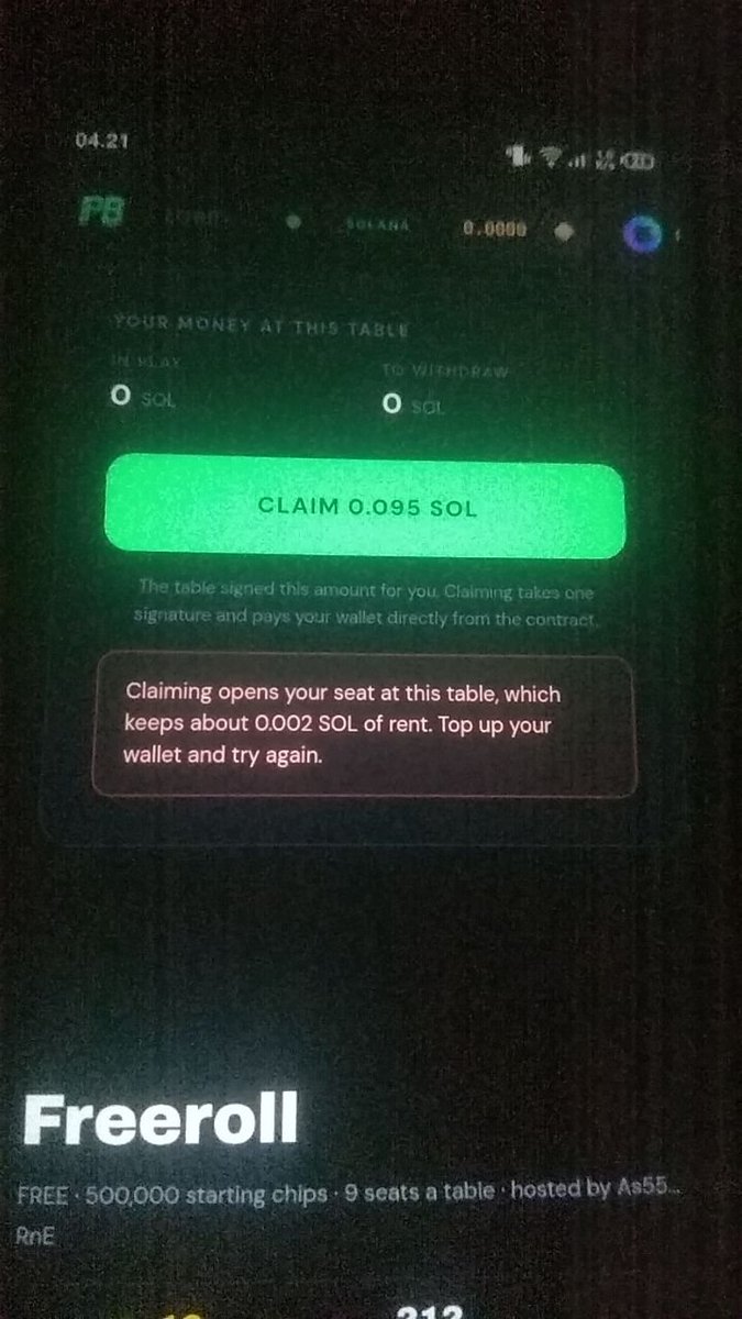 shamdi202's tweet photo. @pumpblast_sol @olynkx123 Why do I have insufficient funds? I have a balance of 0.0025 Solana in my wallet. https://t.co/TUTW0HEnI2
