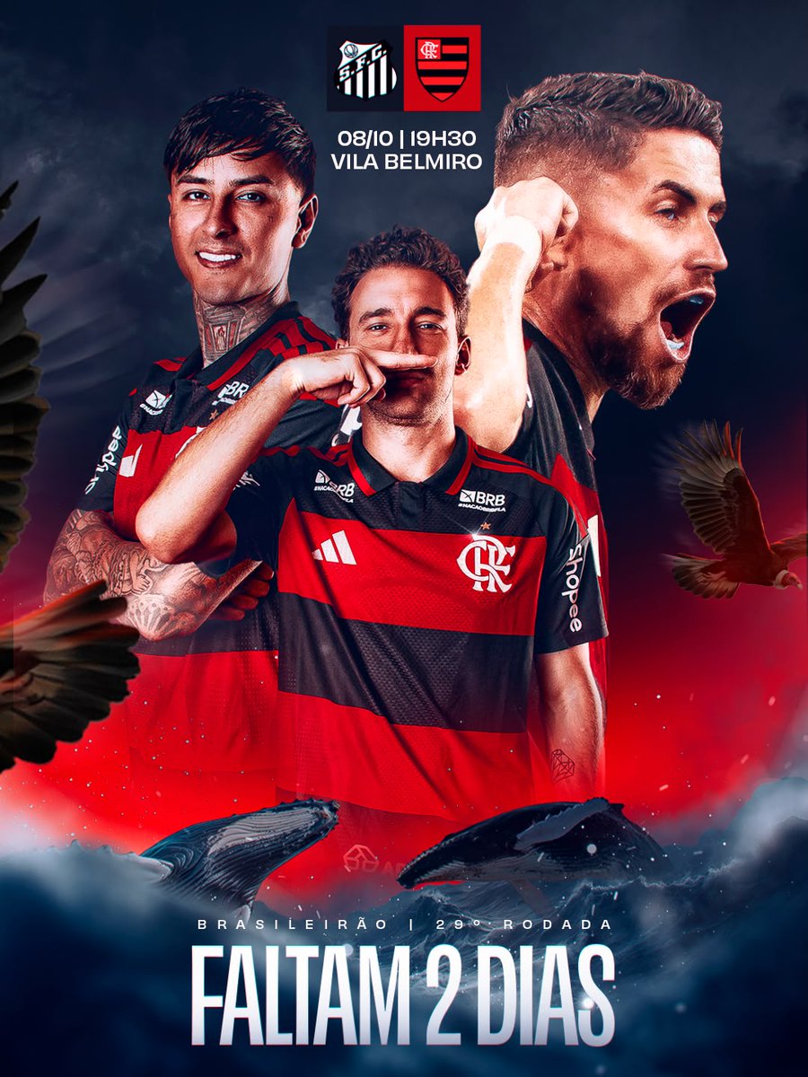 Flamengo's tweet photo. TÁ CHEGANDO A HORA DO MENGÃO ENTRAR EM CAMPO!!!!

Quinta (8), Flamengo e Santos pelo @brasileirao, às 19h30 na Vila Belmiro! Ansiedade a mil pro retorno do Mais Querido! https://t.co/MyHQKrpkYC