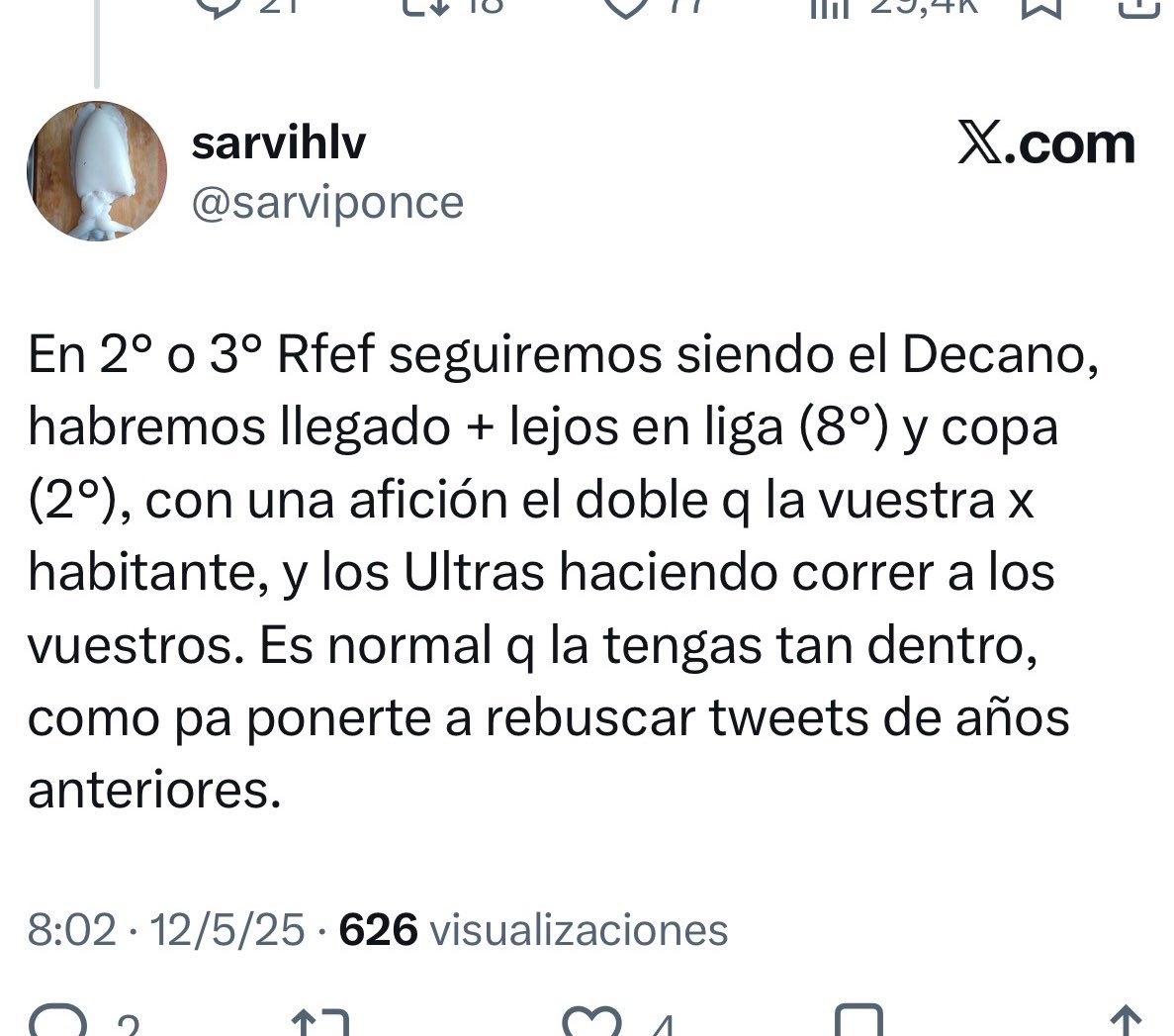 rosaledayroca's tweet photo. @sarviponce @palestraTM Te gusta regocijarte de tus ultras hasta que quedan en ridículo en su propia casa. Enserio déjalo ya que estás quedando en ridículo. Suerte para la temporada y ojalá podáis salir de ese pozo que son las categorías regionales… https://t.co/6LqmEVoNP6
