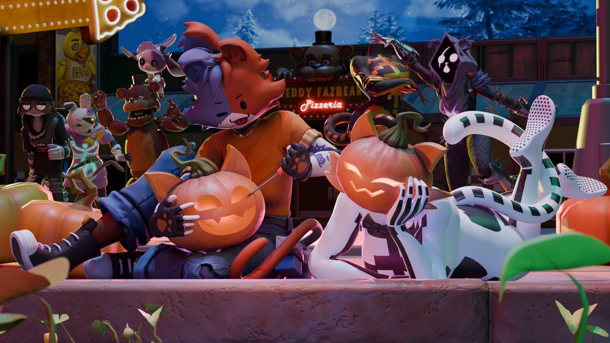 BlynBrokey's tweet photo. FORTNITEMARES AT FREDDY'S!!

awesome amazing Cate Meowdy model by @ApvCoffee 

super cool and rad Spice and Sugar models by @Doonography 

other models by Epic Games
#Fortniteㅤㅤ #fortniteartㅤㅤ #fortniterender https://t.co/17q8unlLdS