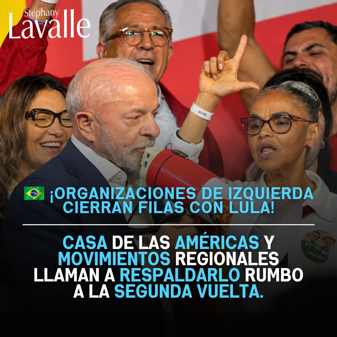 StepLavalle's tweet photo. ¡ORGANIZACIONES DE IZQUIERDA CIERRAN FILAS CON LULA!

#viral #Brasil #Izquierda #LULA #Elecciones #Politica #Votaciones #رہبر_امت_عاصم_منیر https://t.co/9jH1xOiU3f