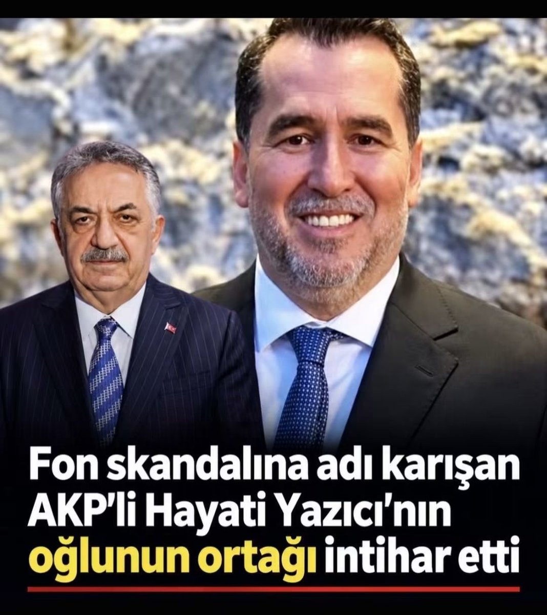 anibalgazete's tweet photo. Av mevsimi....

Ölüler ifade veremez.

Fon skandalına adı karışan Akpli Hayati Yazıcı'nın oğlunun ortağı Ali Emre Ballı İstanbul Çekmeköy’de aracında ölü bulunmuş..

İçinde "milyarlarca lira", "siyaset" ve "fon" kelimelerinin geçtiği bir denklemin sonunda, kilit bir isim ıssız bir yerde arabasının içinde ölü bulunuyorsa, o tetiği çeken parmak genellikle tek bir kişiye ait değildir...