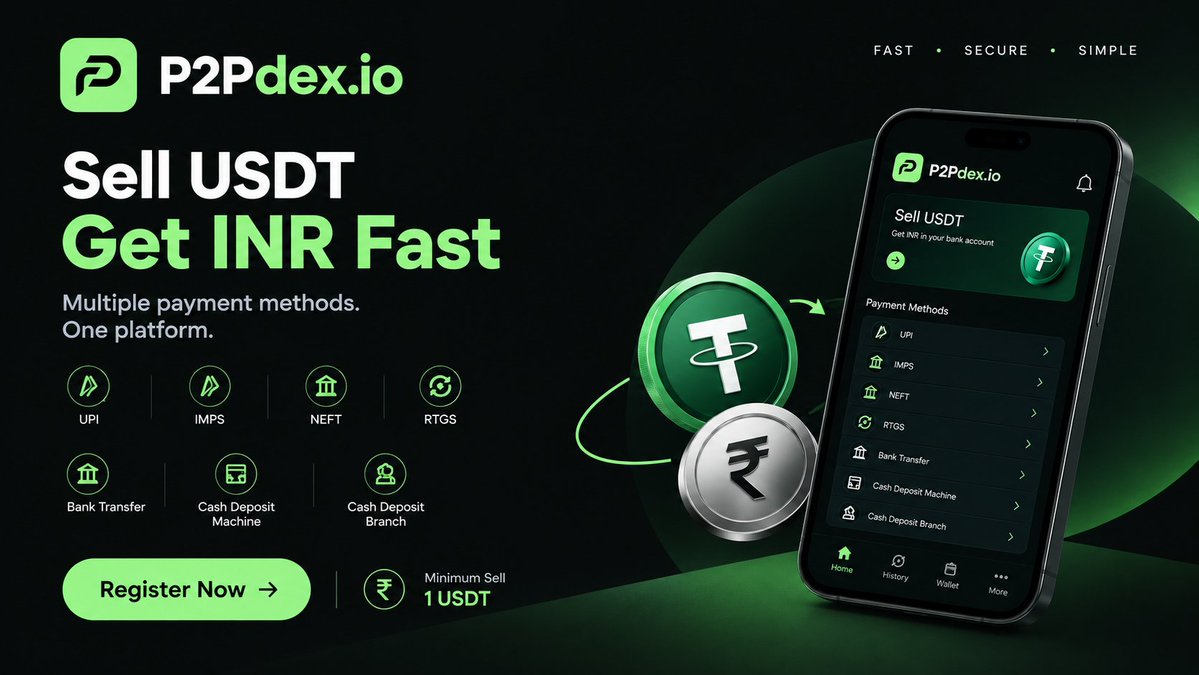 p2pdexio's tweet photo. Sell USDT. Get INR Fast. 💚

Convert your USDT to INR with multiple convenient payment methods — all in one platform.

⚡ UPI | IMPS | NEFT | RTGS
🏦 Bank Transfer | Cash Deposit
💰 Minimum sell: 1 USDT

Fast. Secure. Simple.

👉 Register now: https://t.co/oLC751nD9p

#P2PDex #USDT #CryptoToINR #INR #CryptoIndia #USDTIndia