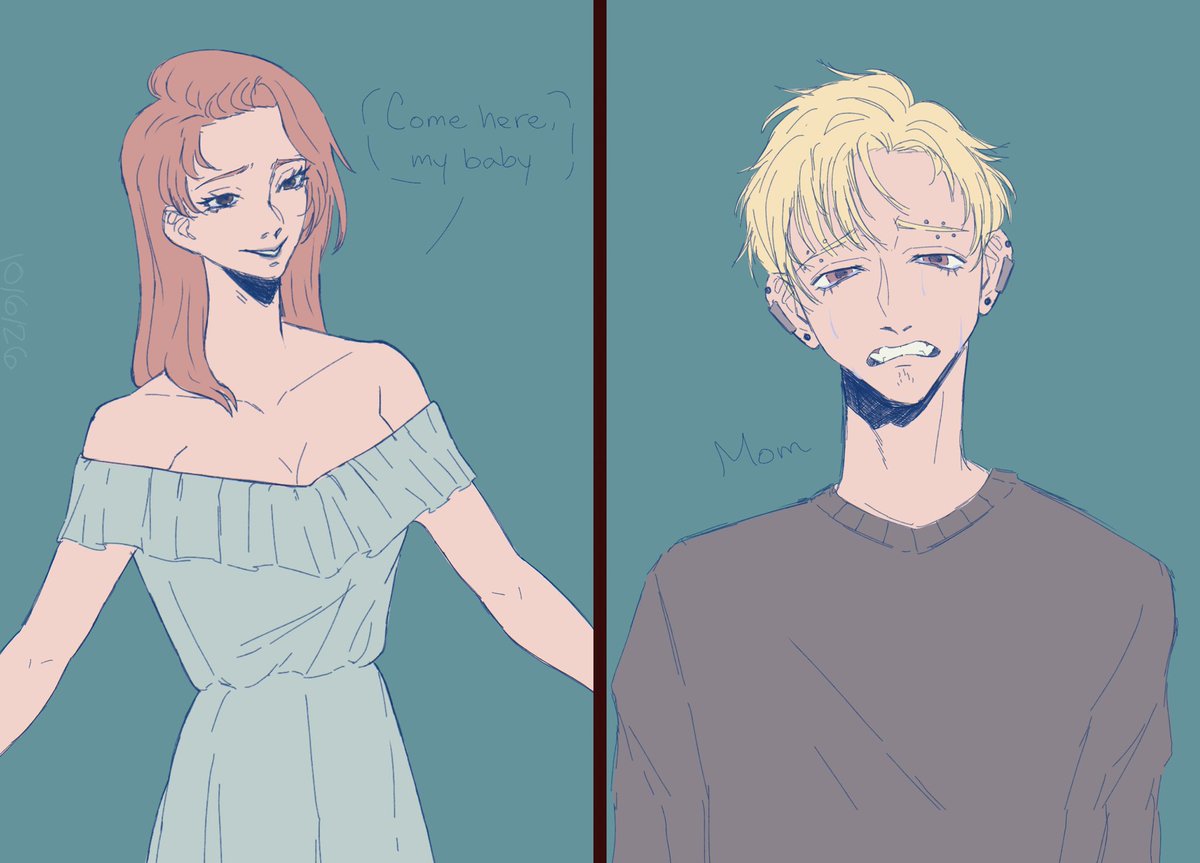 Picklefishyy's tweet photo. Day 6- Mom
If I had a nickel for every time I drew a character reuniting with their mom in the afterlife I’d have 2 nickels
#weakhero #weaktober https://t.co/FOHQcMNwMC