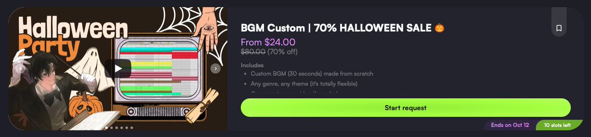 ProdbyTaka's tweet photo. HALLOWEEN PARTY SALE JUST DROP!! 👀
check it out here!! https://t.co/7w7MoxvWl4 it's 70% OFF only for 10 slots!! 🎃🥳

#VGenArtist #VGenComm #VTuber #ENVTuber https://t.co/3tLCtQTrRd